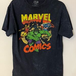 Marvel Comics Avengers Graphic Tee Black Hulk Iron Man Captain America M